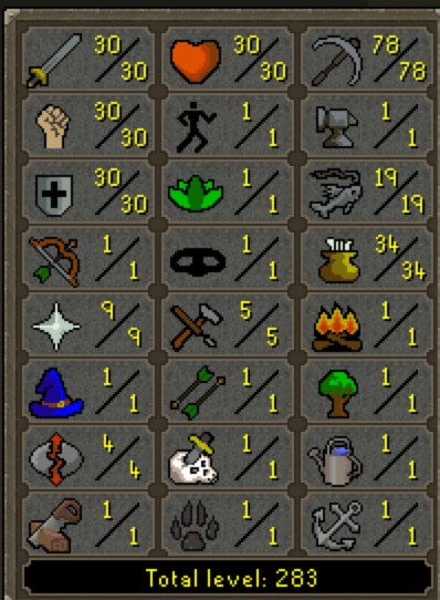 OSRS - 78 mining - 30 Melee