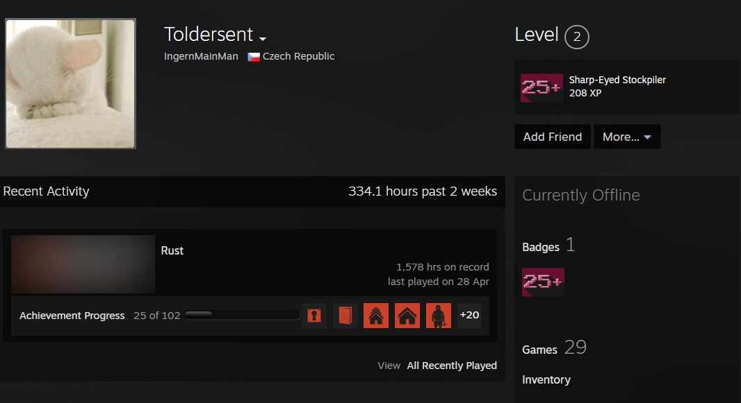 RUST Account | 1000+ Hours | 68+ Skins | Orange Hair | 29 Games | Twitch 40-47 | Full Access