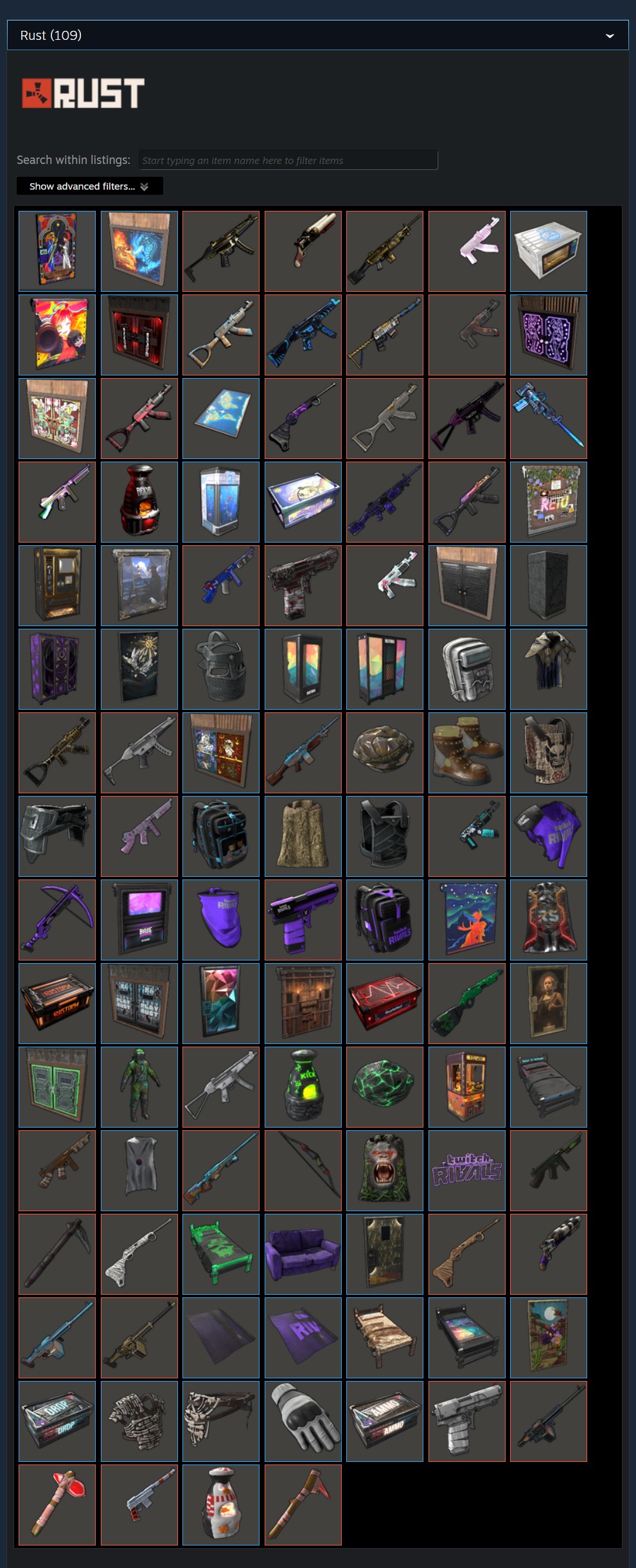 109 SKINS | 2600 HOURS | TWITCH KICK DROPS | 5 YEARS Steam: 10 LVL, 79 GAMES | 8400 HRS CS2 Free | Achievements: nvm [Real 1000]